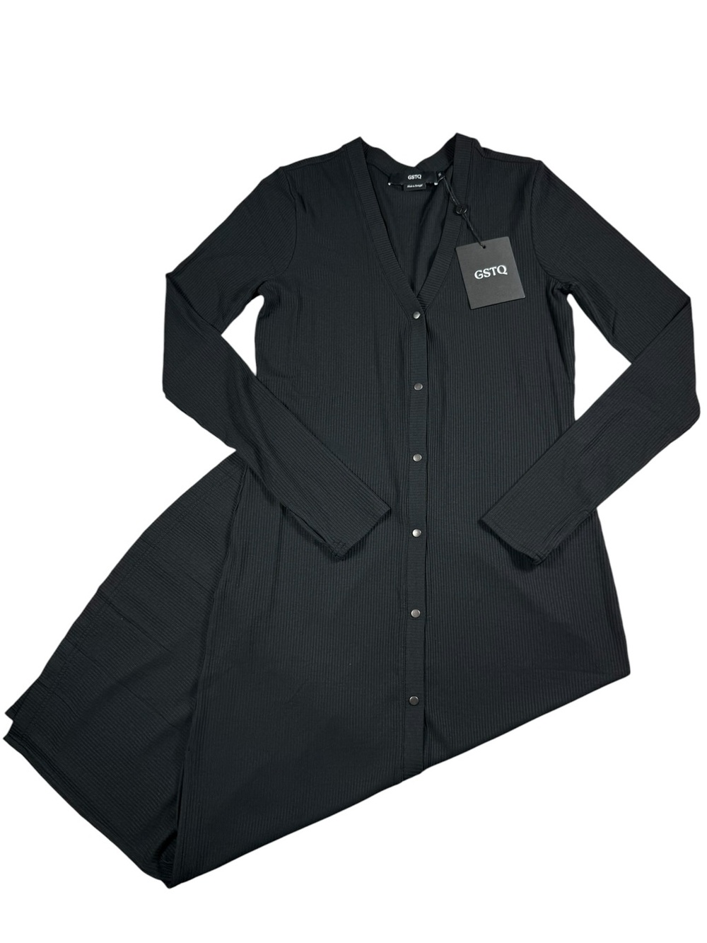 GSTQ Long Henley Duster Cardigan/Dress, NWT, S